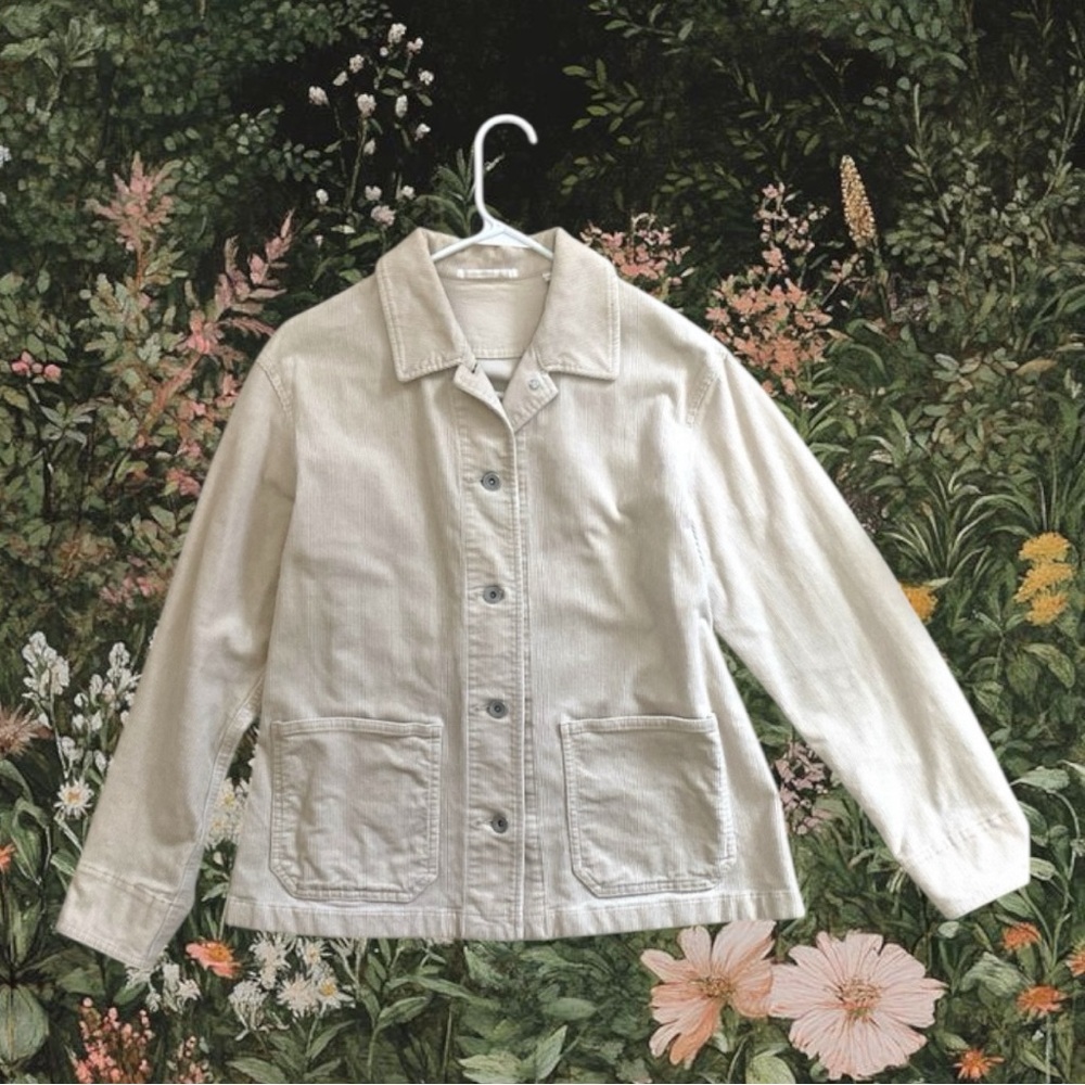 Uniqlo Cream Utility Jacket Lightweight Cotton